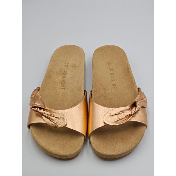 Jack Rogers Womens Metallic Bronze Leather Dorothy Knotted Bow Sandals Sz 8 2495 - Picture 8 of 16